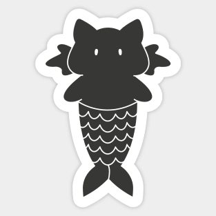 Pisces Cat Zodiac Sign (Black and White) Sticker